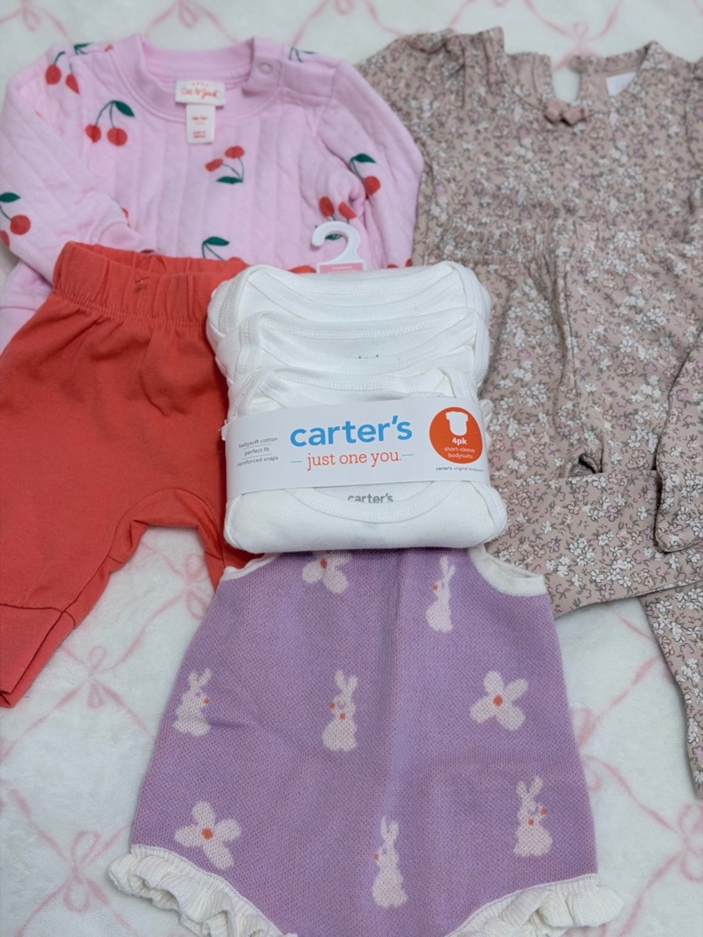 Carter's White 4-Pack Short-Sleeve Bodysuits